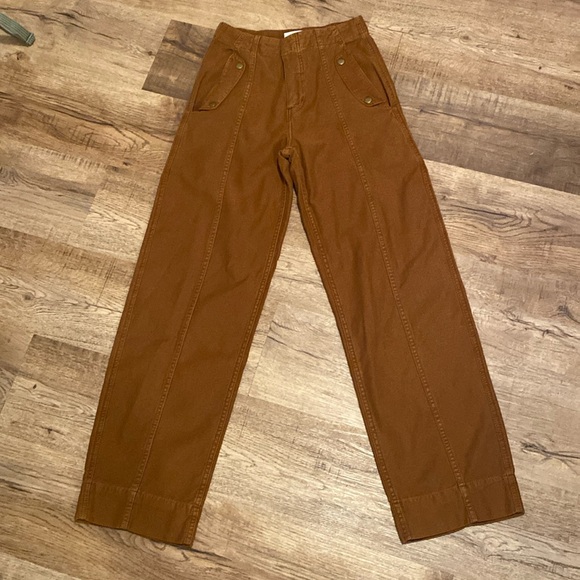 FRAME Utility Barrel Cotton Canvas Wide Leg Pants 23 - Picture 4 of 6